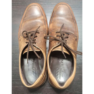 Ecco Holton Apron Shoe Men's US Size 11 Brown Distressed Leather